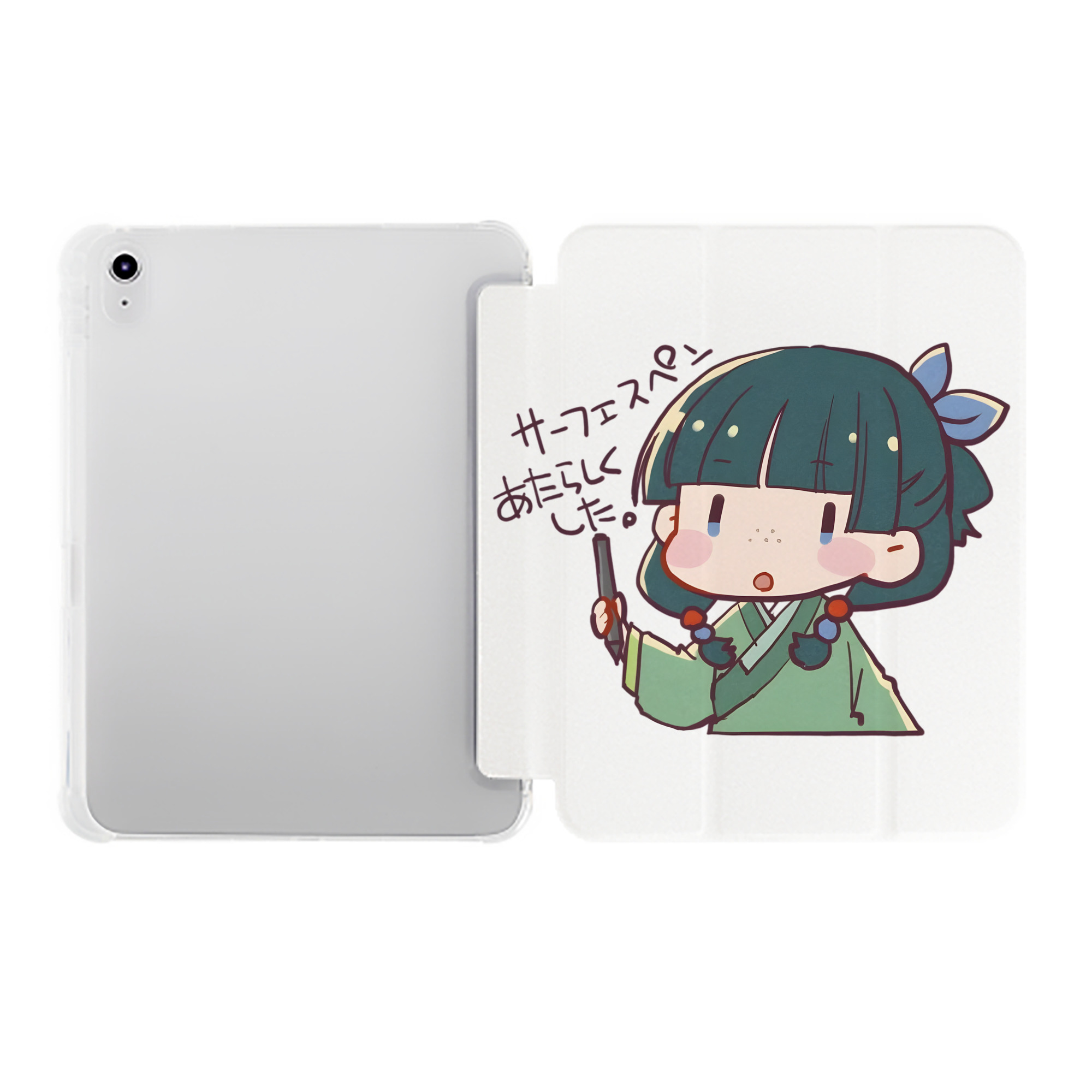 （画像用） 薬屋のひとりごと The Apothecary Diaries IPad ケース ペン収納付き 三つ折りスタンド PUレザー×シリコン 対応機種9.5/10.5/10.9インチ